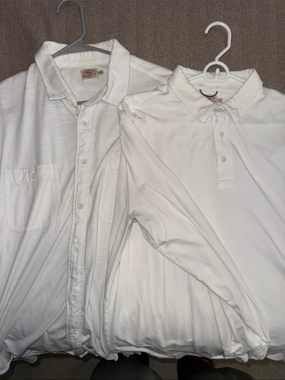 Faherty White Long-Sleeve Button-Up & Polo bundle